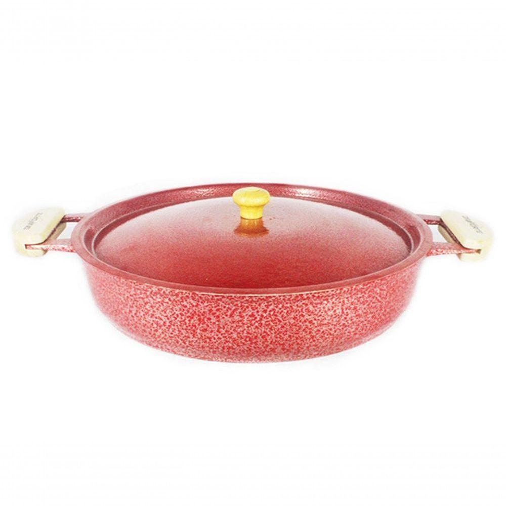 Frigideira Alumínio Craqueada Alça Meia Lua 40Cm Vermelho - 1