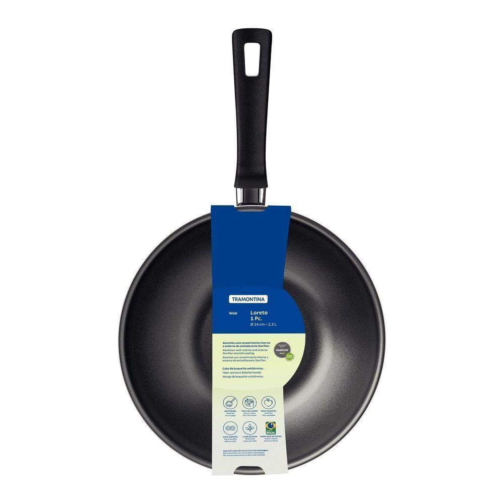 Wok Tramontina Loreto Grafite 24cm 2,2l Em Alumínio Com Antiaderente Starflon Max Tramontina - 2