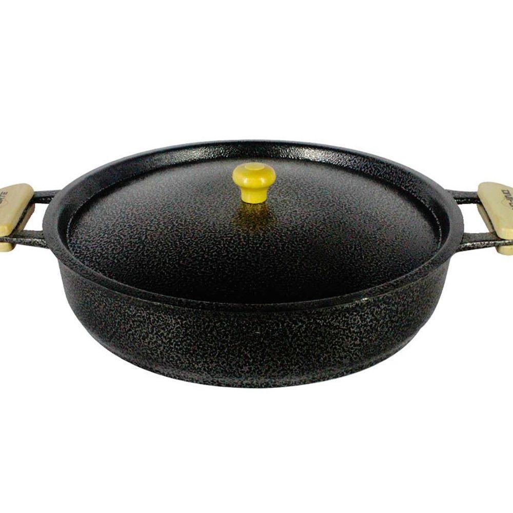 Frigideira Alumínio Craqueada Alça Meia Lua Preta 40cm - 1