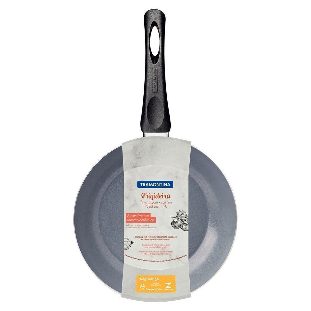 Frigideira Em Alumínio Com Revestimento Interno Cerâmico E Externo Em Silicone Preto 28 C - 2