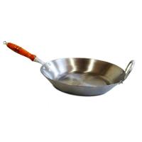 Frigideira Aço Carbono 2mm Cabo Madeira Fritura 3000ml 35cm. - 1