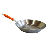 Frigideira Aço Carbono 1mm Cabo Madeira Fritura 2300ml 30cm - 1