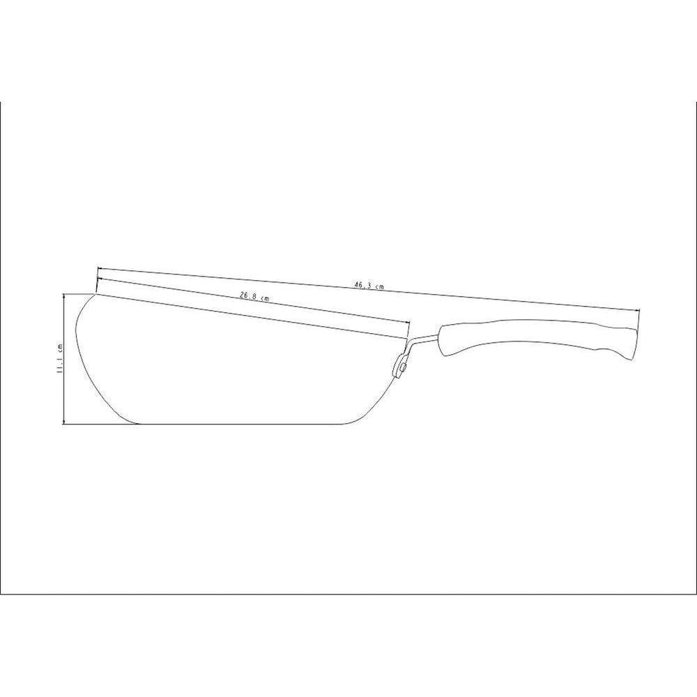 Frigideira Profissional Para Saltear Em Alumínio Antiaderente Externo Lixado 28cm 3,3l - 2