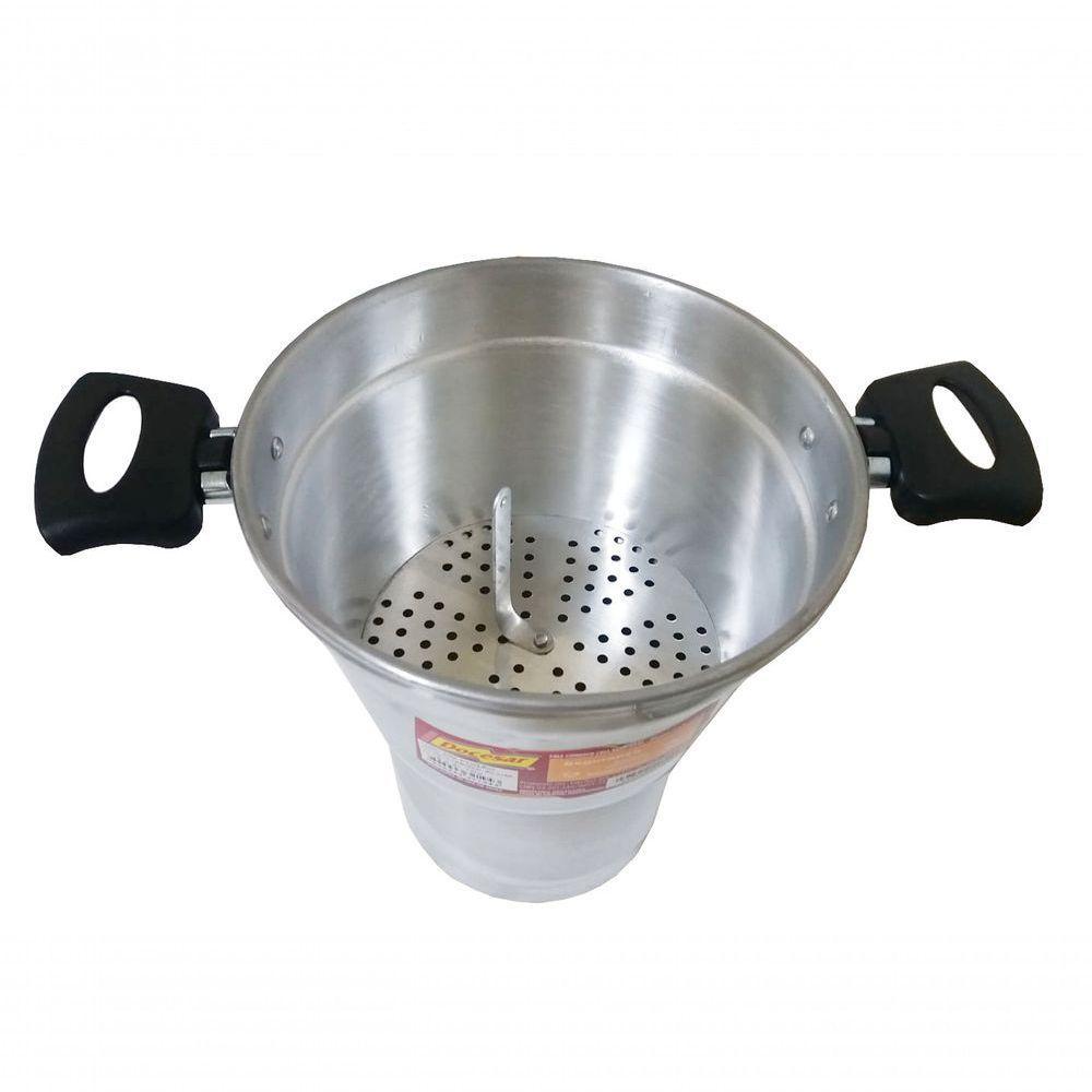 Cuscuzeira Grande De Alumínio C/tampa De Vidro 3.4l Docesar - 2