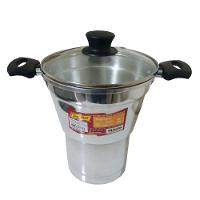 Cuscuzeira Grande De Alumínio C/tampa De Vidro 3.4l Docesar - 1