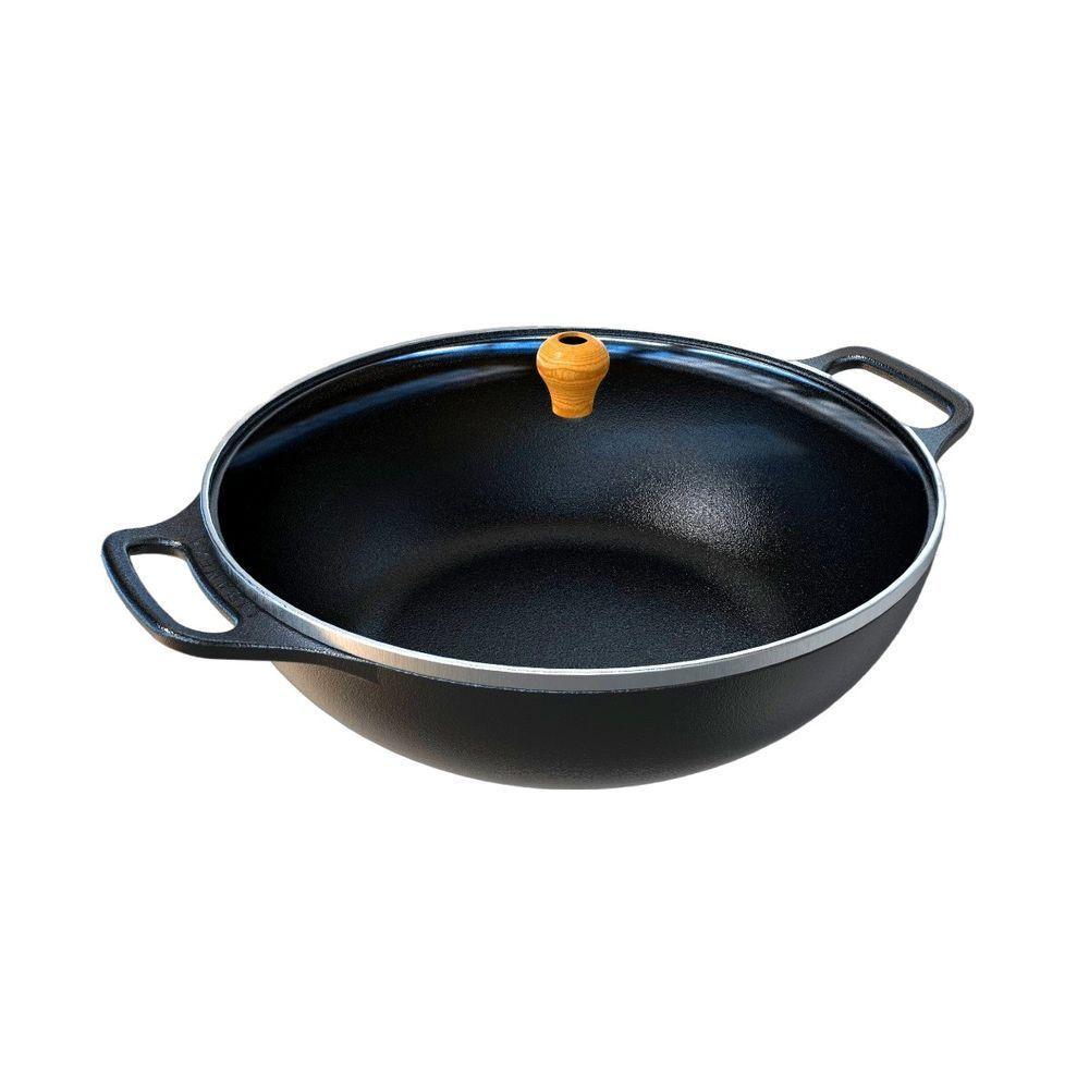 Panela Frigideira Wok 2 Alças De Ferro Fundido Tv Pm 36cm. - 1