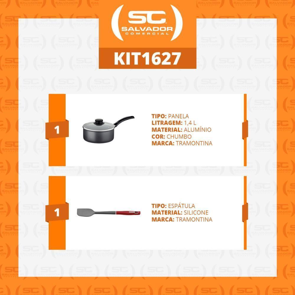 Panela Turim Antiaderente Ptc3 16cm Chumbo E Espátula De Silicone Verano Vermelho - Tramontina - 2