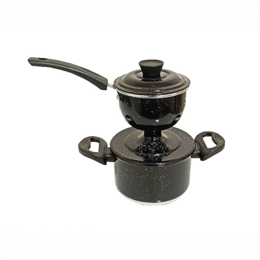 Cuscuzeira Individual De Aluminio Preta Pig 800ml Docesar - 1