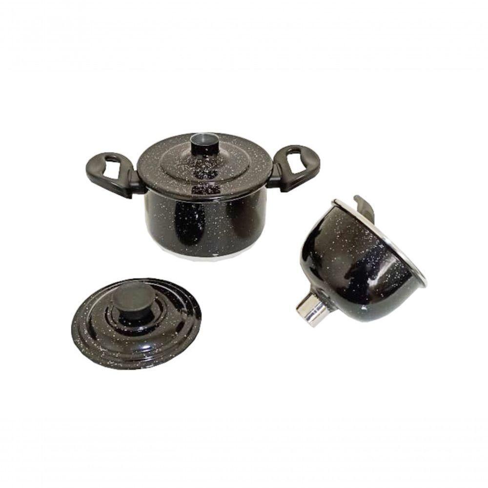 Cuscuzeira Individual De Aluminio Preta Pig 800ml Docesar - 2