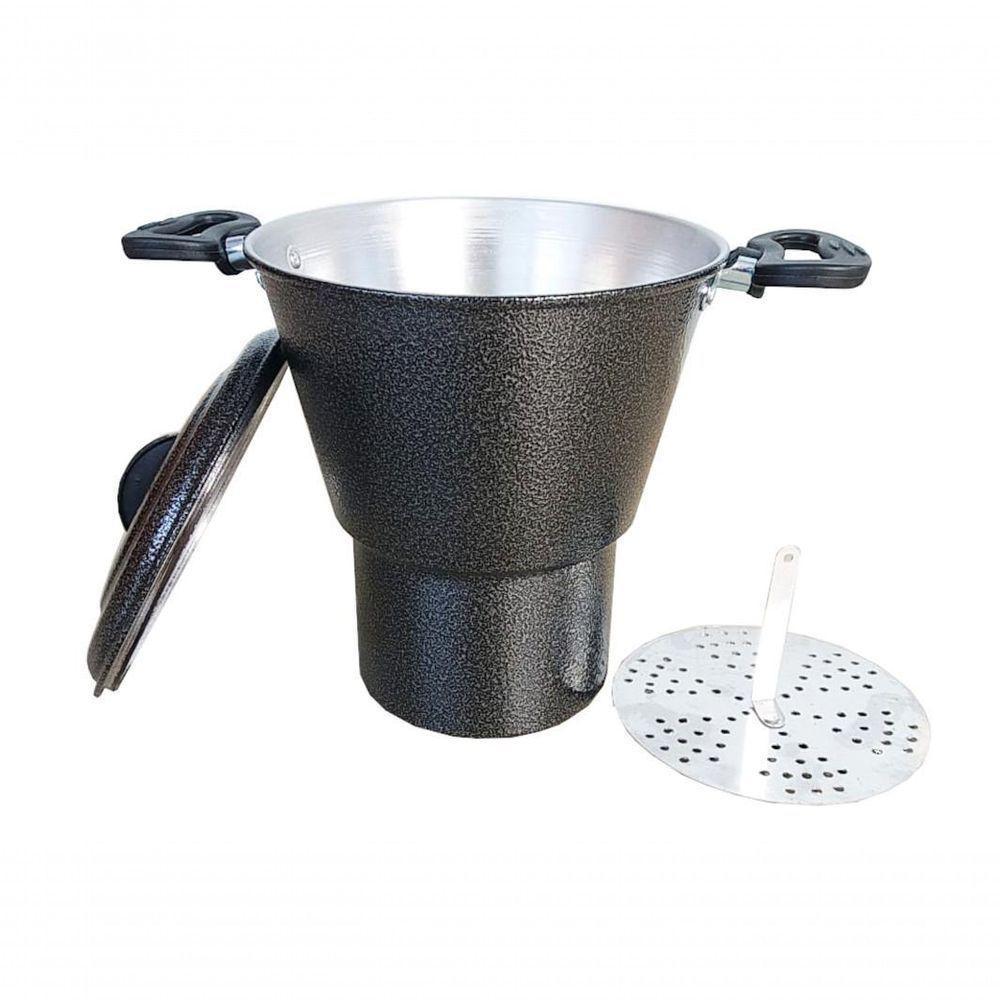Cuscuzeira Grande De Alumínio Preta Craqueada 2.8l Extang - 1