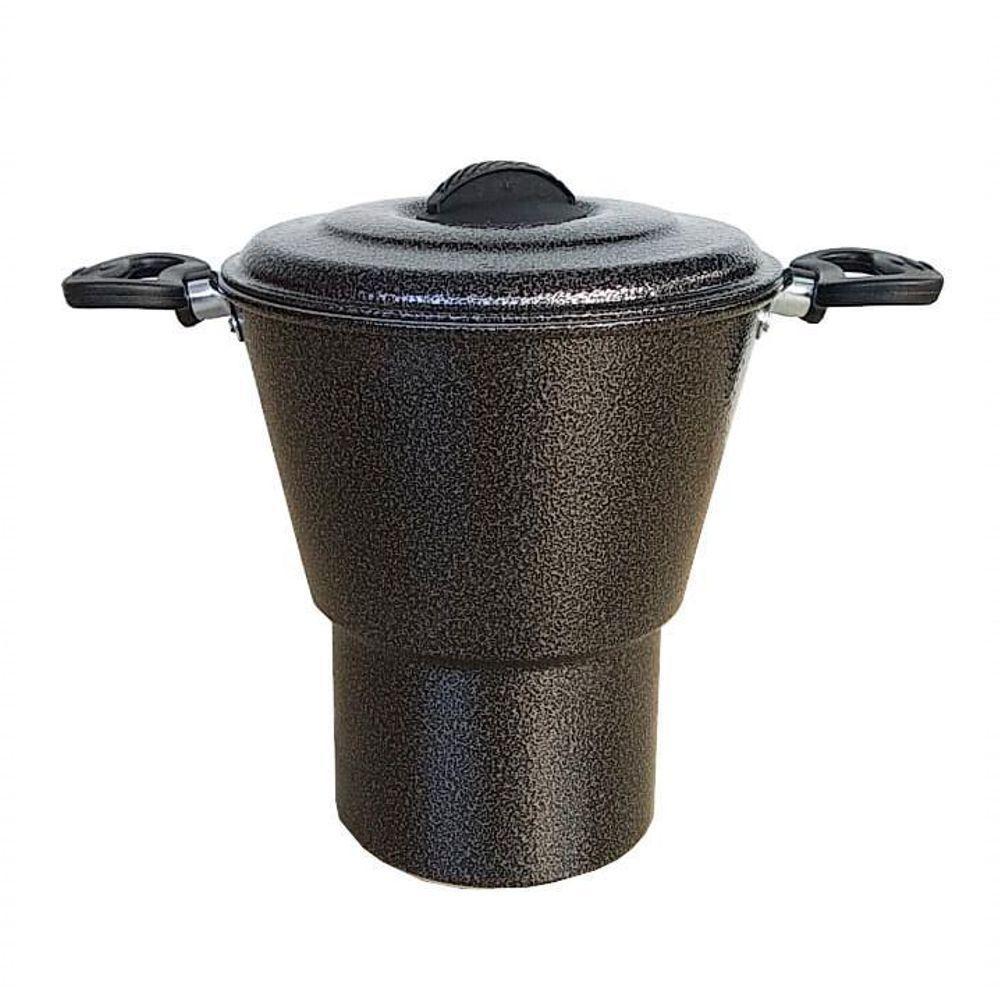 Cuscuzeira Grande De Alumínio Preta Craqueada 2.8l Extang - 2