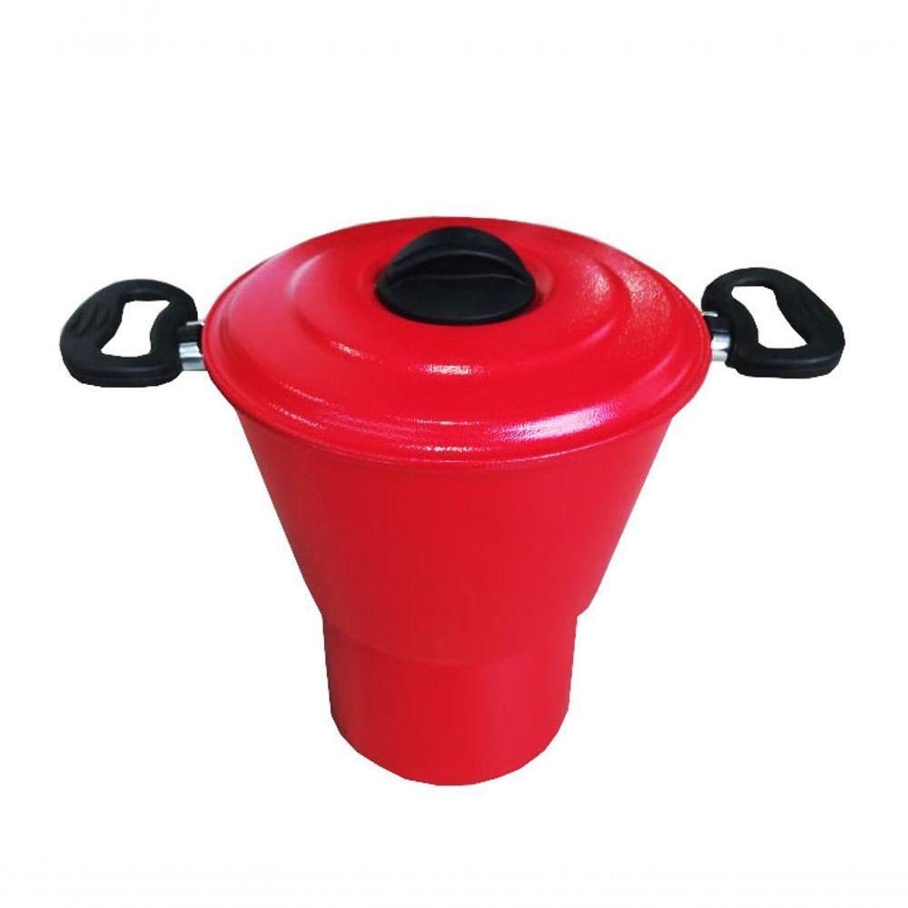 Cuscuzeira De Alumínio Vermelha Craqueada 2.8 Litros Extang - 1