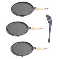 Kit 3 Bifeteiras Antiaderente Redonda Lisa 22Cm Com Espátula - 1