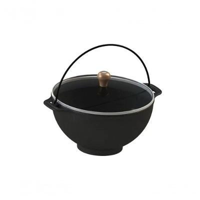 Panela Polenteira Ferro Fundido Tampa Vidro Libaneza 5,1 Lts