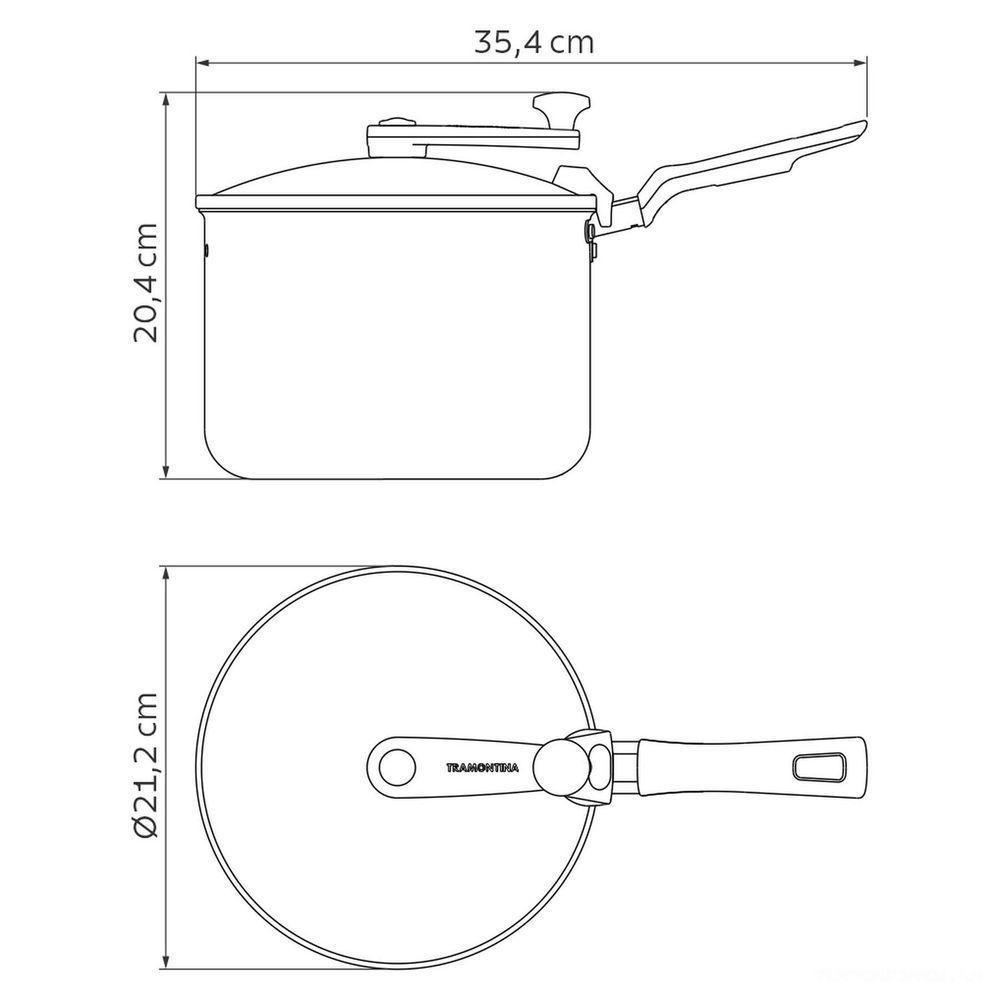 Pipoqueira Tramontina Loreto Antiaderente Starflon Max Vermelho 20 Cm 3,5 L Tramontina - 3
