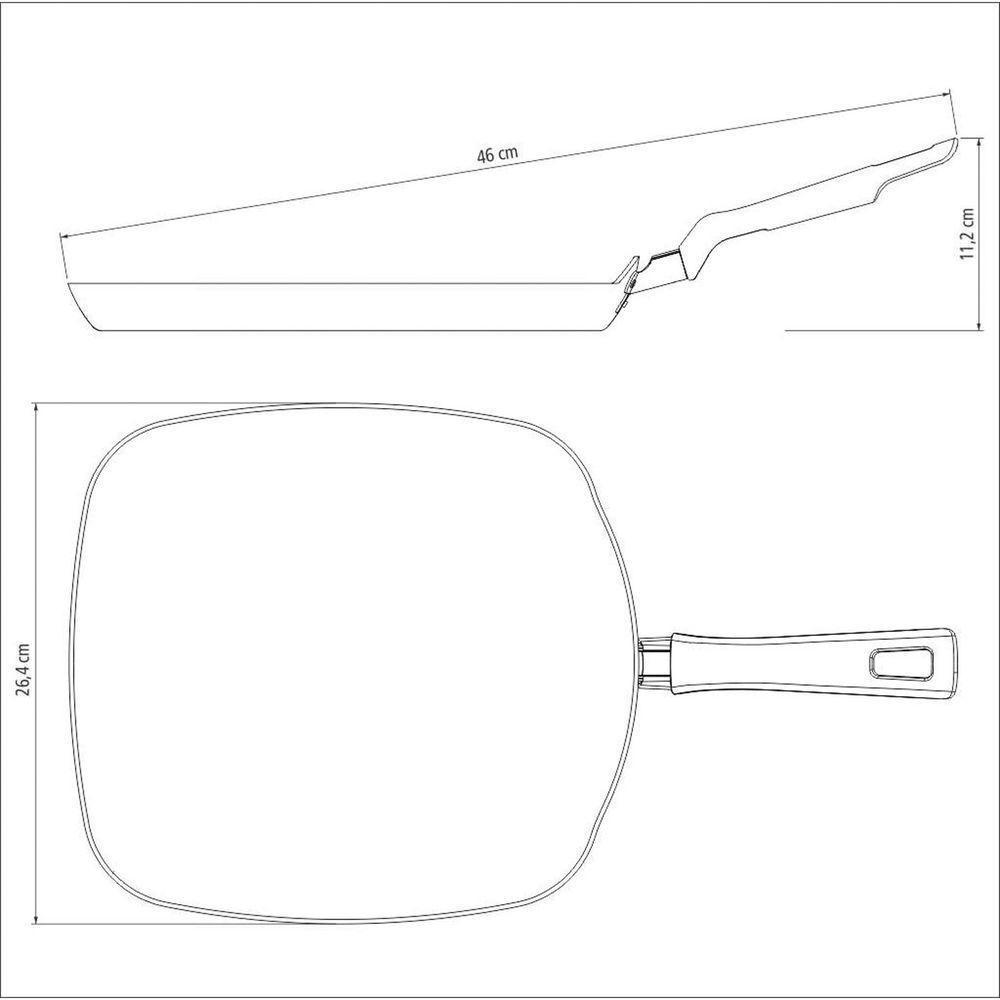Bistequeira Lisa Tramontina Loreto 26cm 1,3l Alumínio Antiaderente Starflon Grafite Tramontina - 5