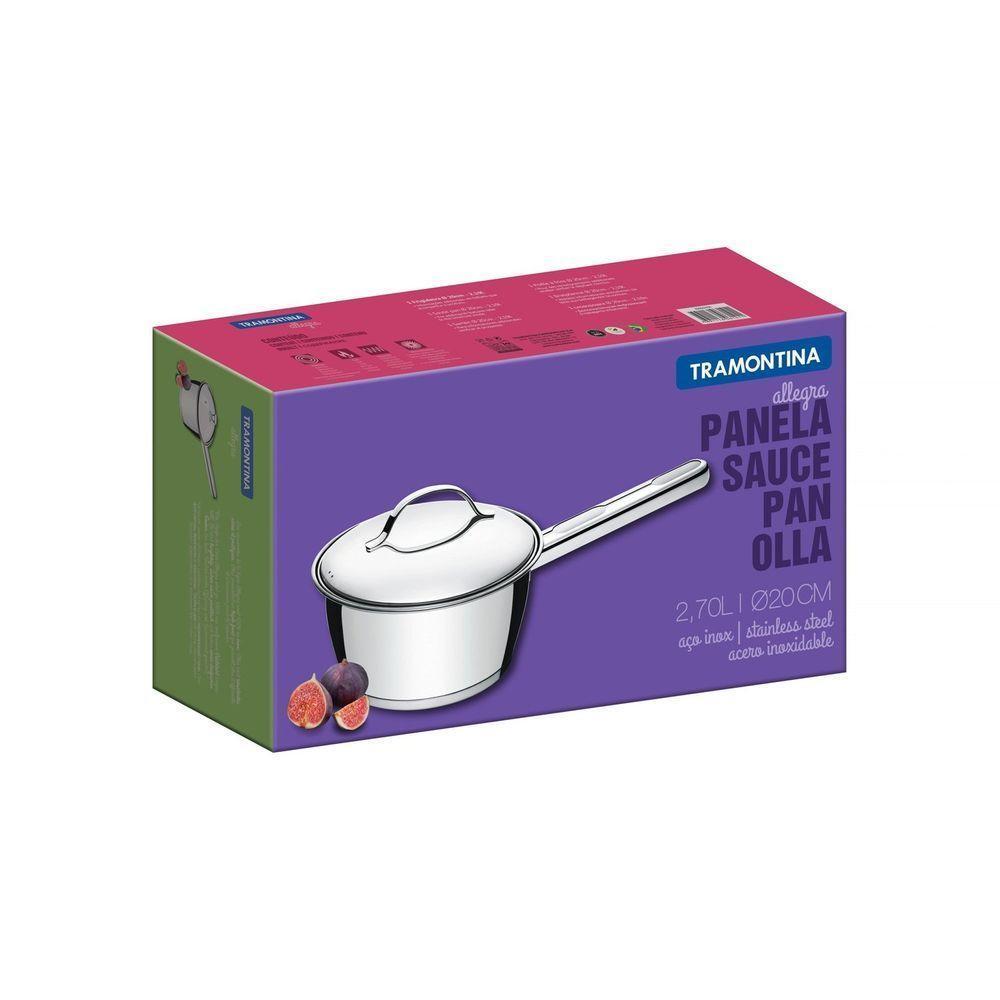 Panela Tramontina Allegra Em Aço Inox Com Fundo Triplo 20 Cm 2,7 L Tramontina - 9