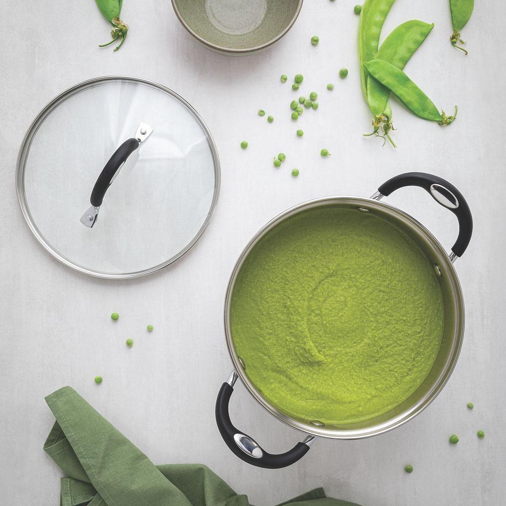 Caldeirão Astro Silicone Em Aço Inox Fundo Triplo Tampa De Vidro 30 Cm 15,2 L - Tramontina 62125300 - 3