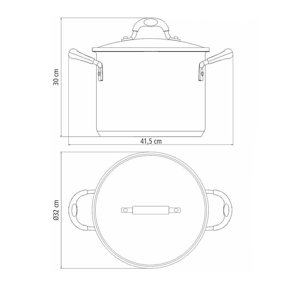 Caldeirão Astro Silicone Em Aço Inox Fundo Triplo Tampa De Vidro 30 Cm 15,2 L - Tramontina 62125300 - 7