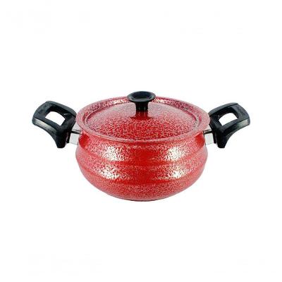 Panela Bojuda Alumínio Craqueada Alça Baquelite Vermelha N08