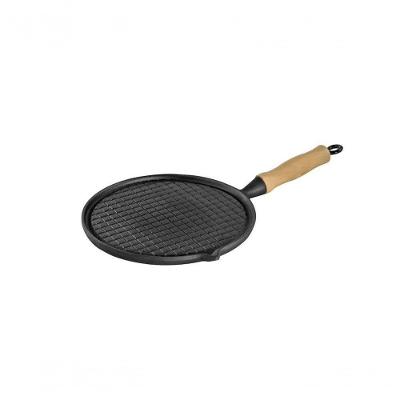 Bifeteira Chapa Ferro Fundido Redonda Estriada 26 Cm