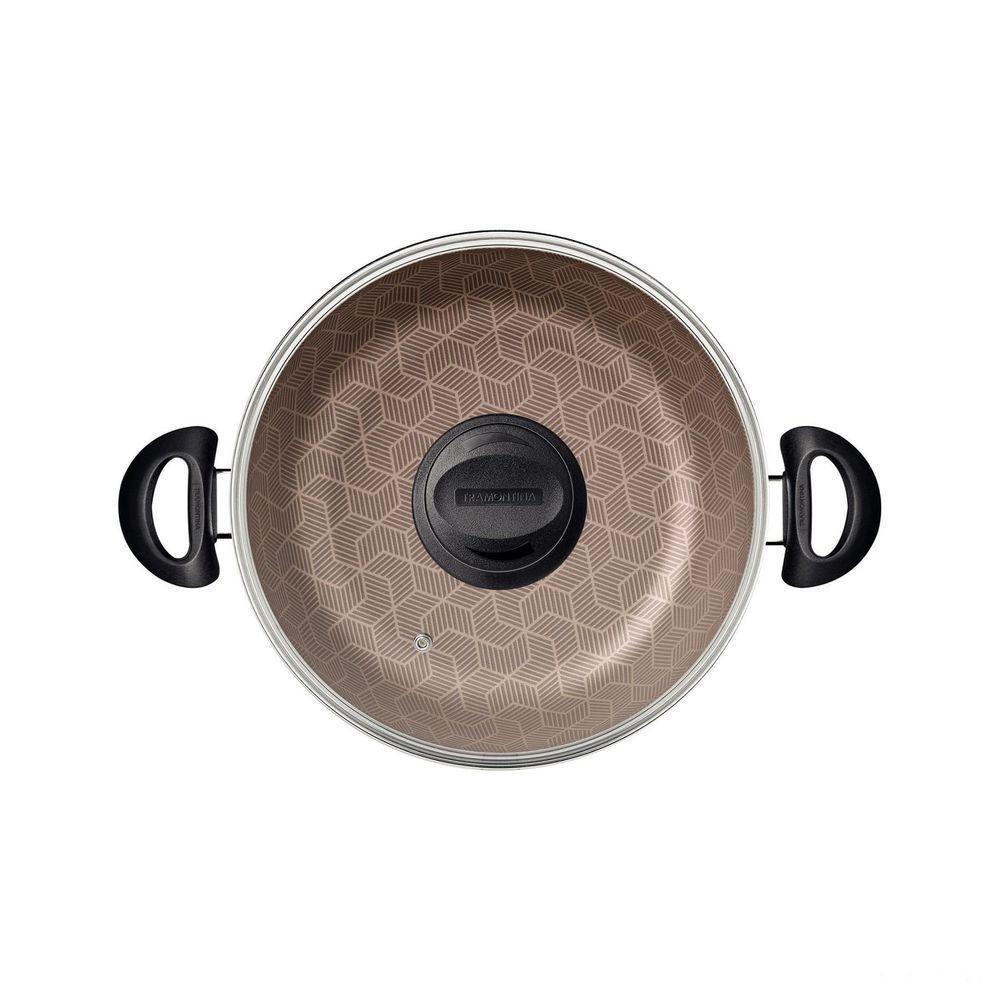 Fritadeira Multiuso Paris Antiaderente Starflon Max Vermelho Com Tampa De Vidro 24 Cm 2,8 - 5