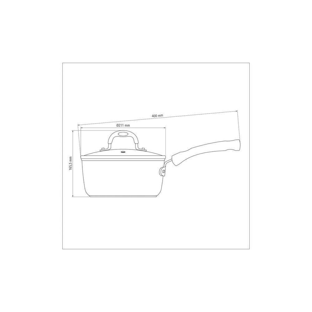 Panela Mônaco Induction Alumínio Antiaderente Starflon Premium Preto 20 Cm 2,6 L - 3