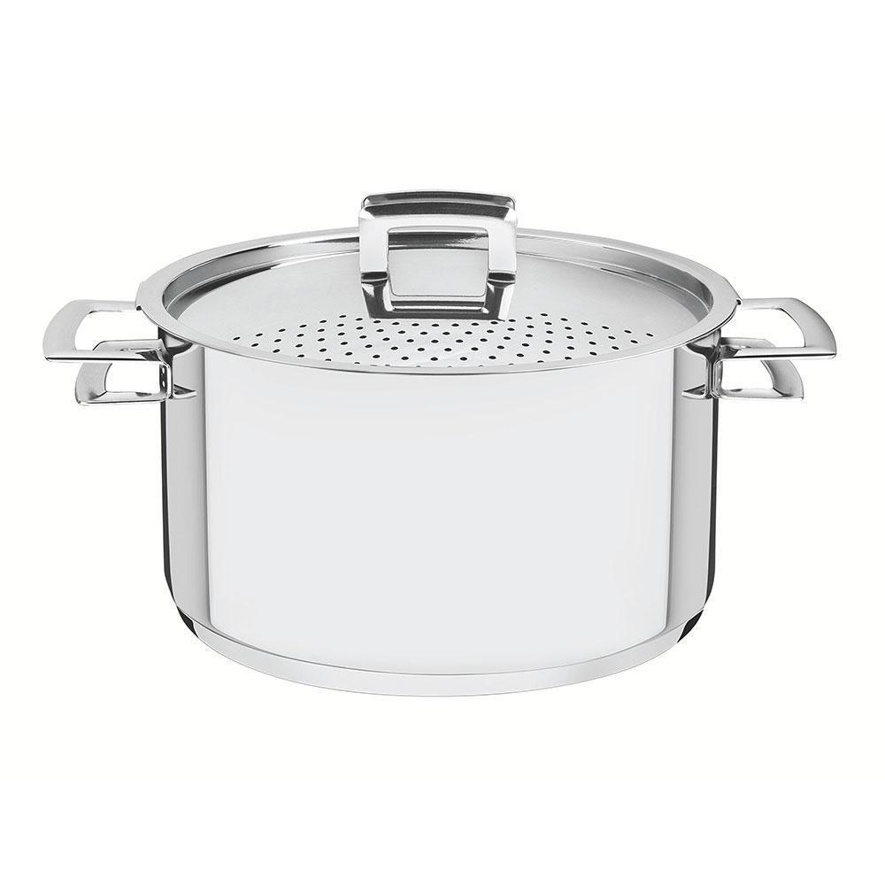 Espagueteira Brava Em Aço Inox Fundo Triplo Tampa Perfurada 24 Cm 6,1 L - Tramontina 62417240 - 1