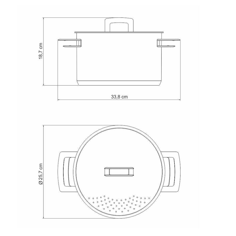 Espagueteira Brava Em Aço Inox Fundo Triplo Tampa Perfurada 24 Cm 6,1 L - Tramontina 62417240 - 4