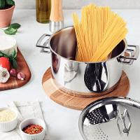 Espagueteira Brava Em Aço Inox Fundo Triplo Tampa Perfurada 24 Cm 6,1 L - Tramontina 62417240 - 2