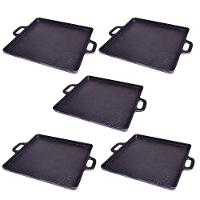 Kit 5 Bifeteira De Ferro Lisa Quadrada Alça Ferro 30X30Cm. - 1