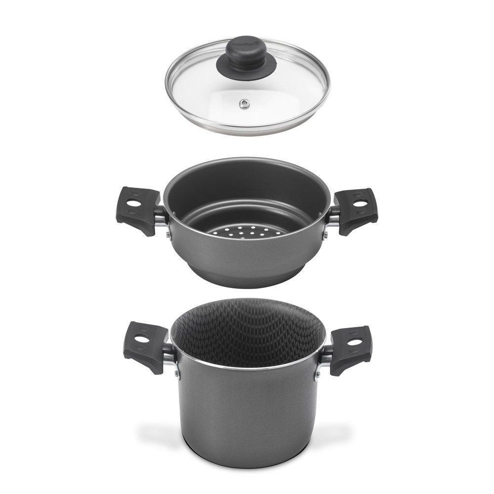 Cozi Vapor Cuscuzeira Grafite 14 Cm 1,2 L Em Alumínio Com Revestimento Antiaderente Multiflon - 5