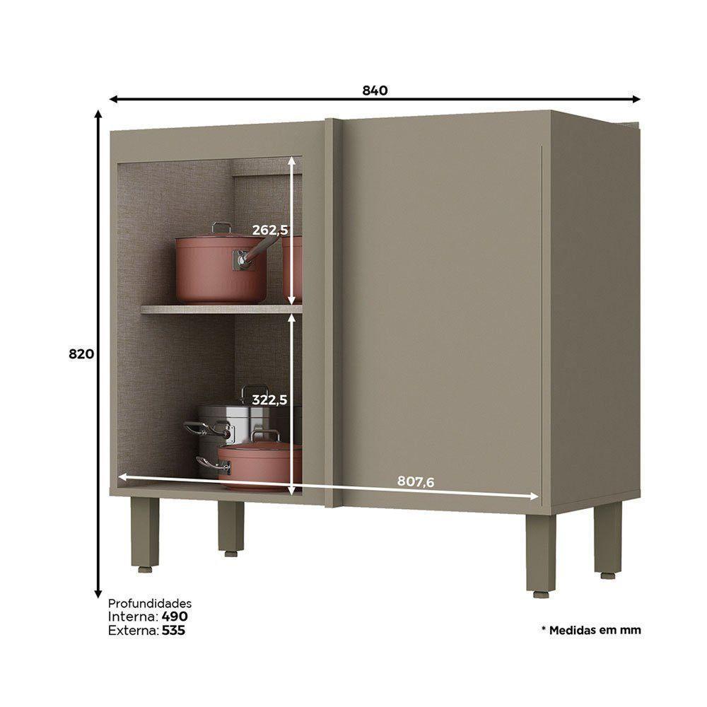 Balcão Henn 1 Porta Connect C68 Duna cristal - 2