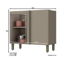 Balcão Henn 1 Porta Connect C68 Duna cristal - 2