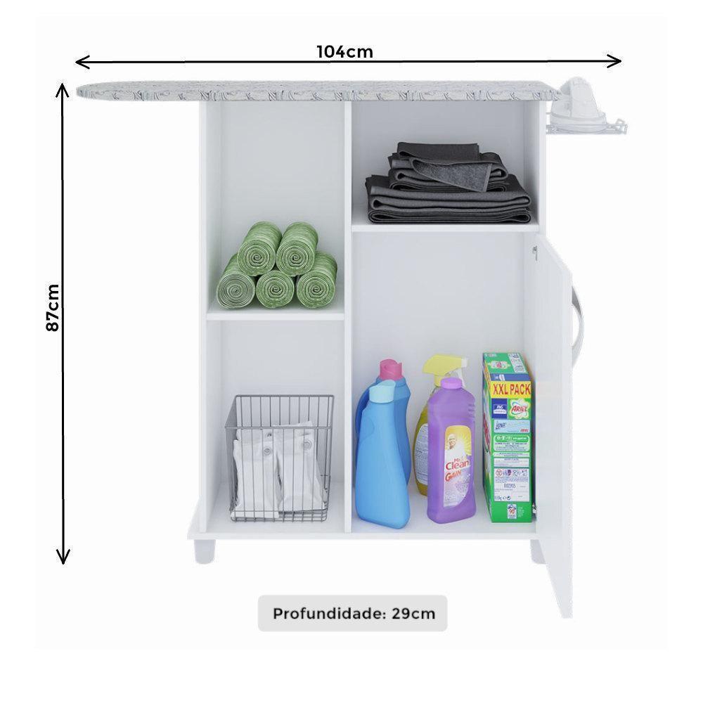 Balcão Tábua De Passar 105cm 1p Notável Florence Branco - 3