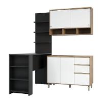 Cozinha Completa 4 Peças E Balcão Branco Laca E Preto - 7