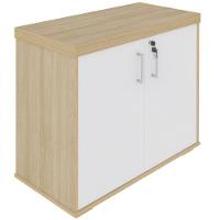 Armário Balcão Multiuso Para Escritório 2 Portas Atria Executiva A02 Carvalho Branco