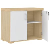 Armário Balcão Multiuso Para Escritório 2 Portas Atria Executiva A02 Carvalho Branco - 5