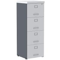 Armário De Arquivo Oficio Pe25 Pandin 45,70 Cm (Largura) Em Mdp Grafito E Branco Com 4 Gavetas - 1