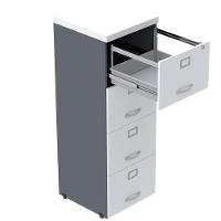 Armário De Arquivo Oficio Pe25 Pandin 45,70 Cm (Largura) Em Mdp Grafito E Branco Com 4 Gavetas - 3