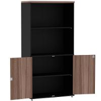 Armário Misto Pe25 Pandin 79,20 Cm Em Mdp Walnut E Preto Com Duas Portas E Prateleira Superior - 5