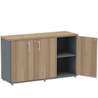 Armário Baixo Credenza Pe25 Pandin 121,50 Cm (Largura) Em Mdp Noce Naturalle E Grafito Com Três - 2