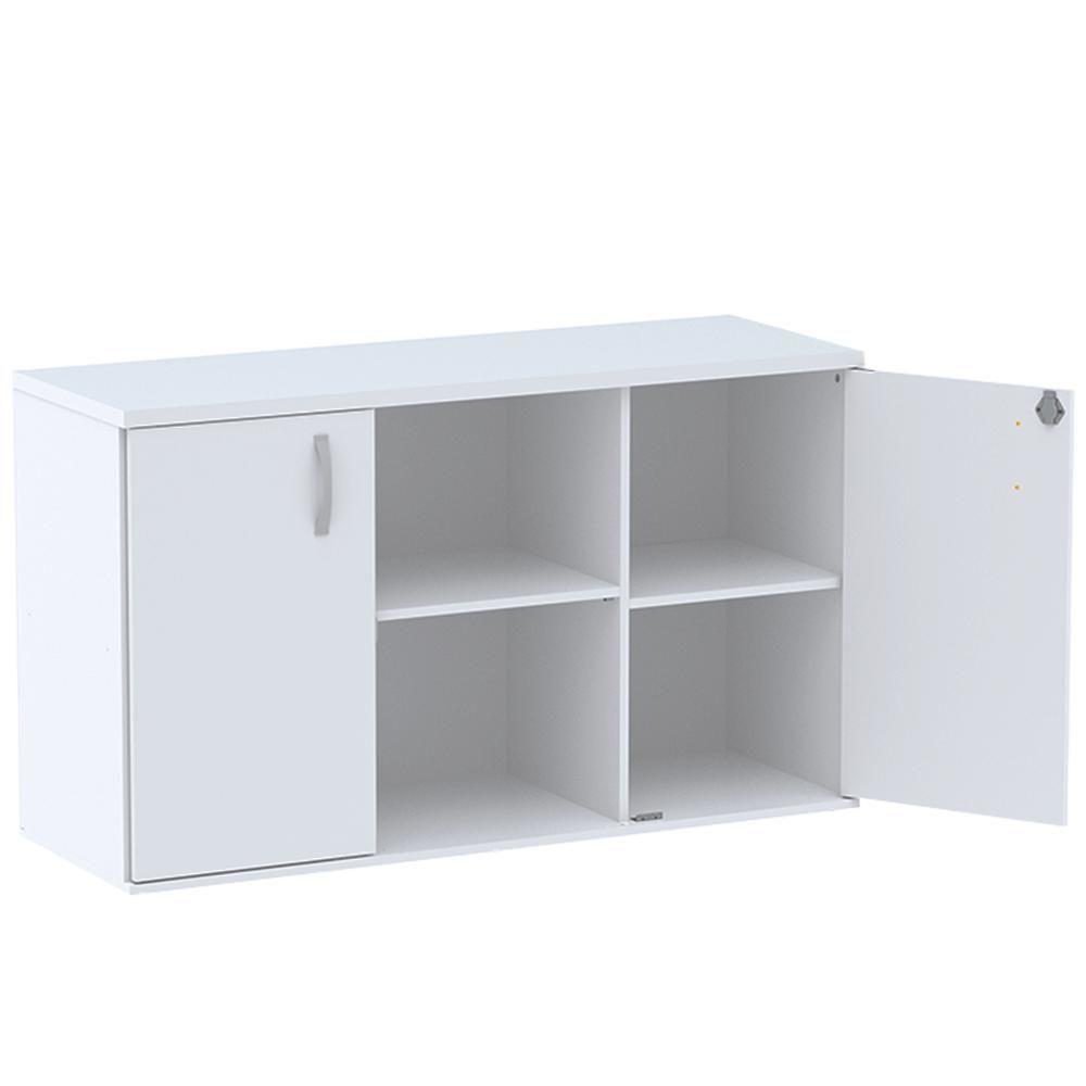 Armário Baixo Credenza Pe25 Pandin 121,50 Cm (Largura) Em Mdp Liso Branco Com Duas Portas - 3
