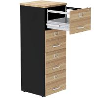 Armário De Arquivo Oficio Pe25 Pandin 45,70 Cm (Largura) Em Mdp Noce Naturalle E Preto 4 Gavetas - 2