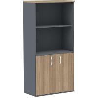 Armário Misto Pe25 Pandin 79,20cm Noce Naturalle E Grafito Com Duas Portas E Prateleira Superior - 1