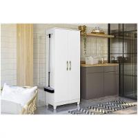 Armário Multiuso Moval Jade 2 Portas De Giro Com 4 Ganchos Branco - 1