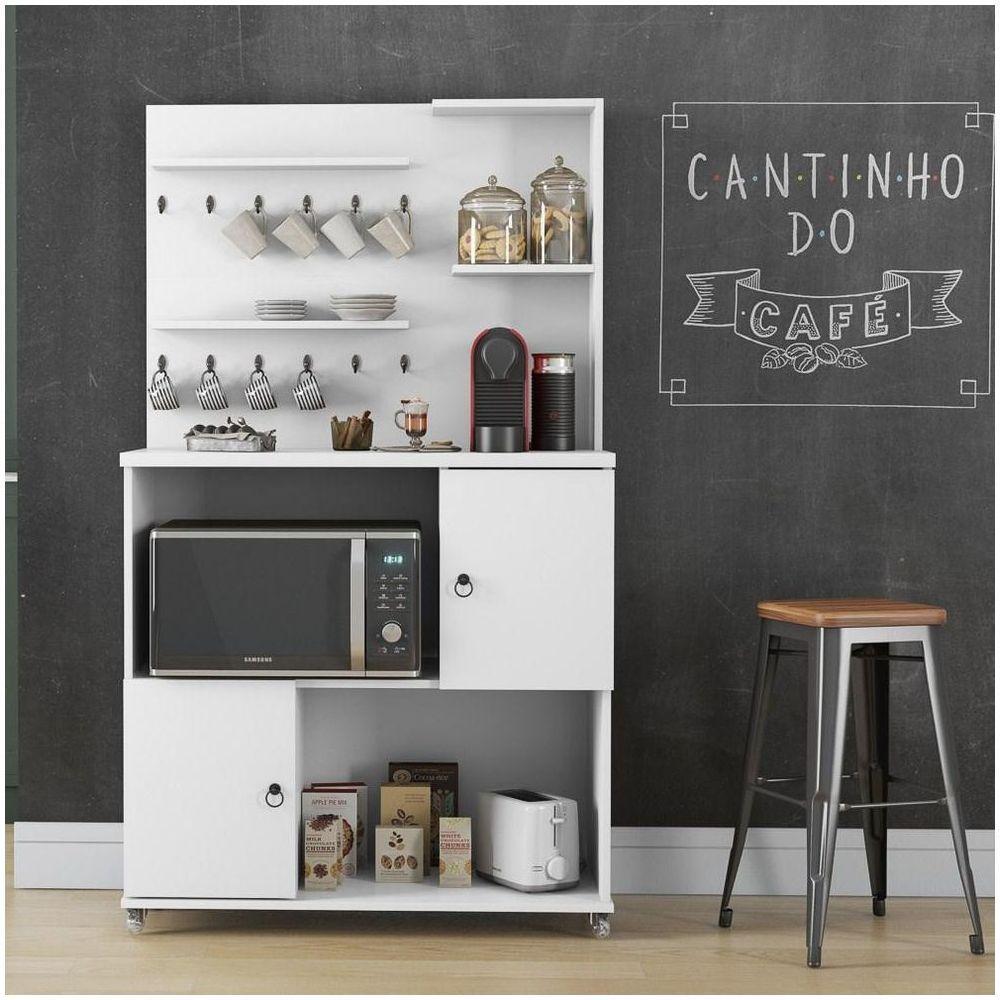 Armário Multiuso 2 Portas Cantinho Do Café Aconchego Branco - Patrimar - 5