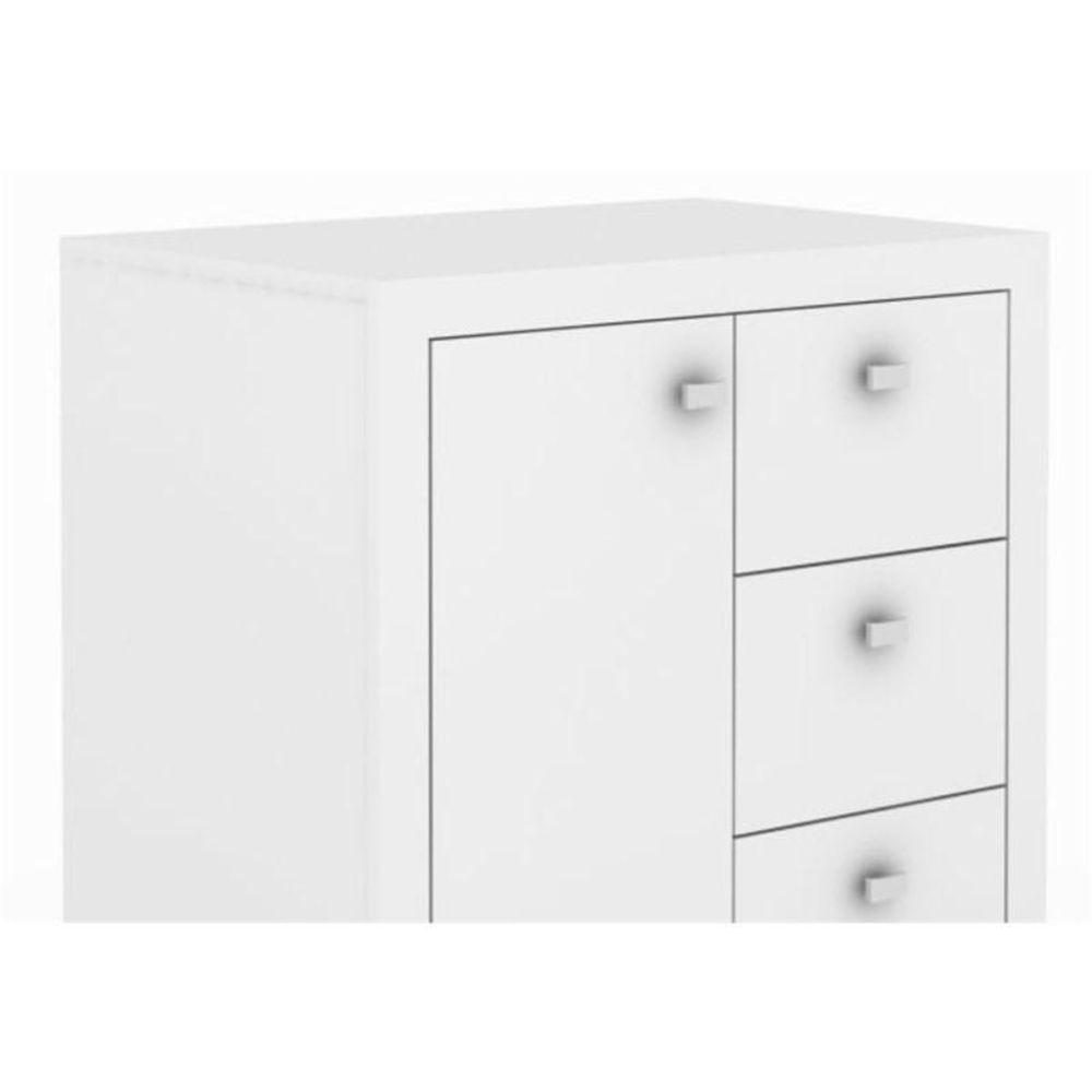 Armário 03 Gavetas E 01 Porta Para Home Office Me4111 Branco - Tecno Mobili - 4
