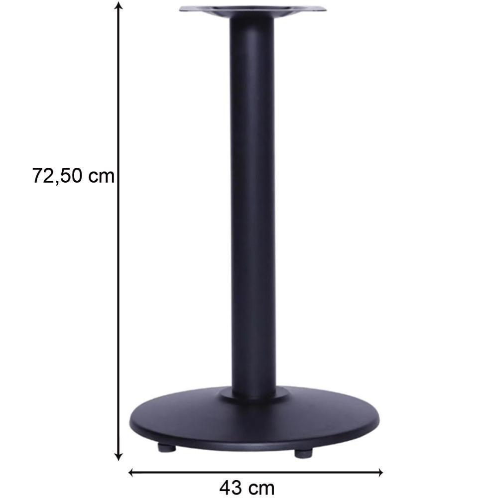 Mesa Zeta Em Ferro Preto 72,50 Cm (altura) Com Disco Redondo - 3