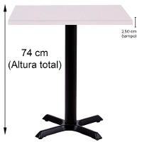 Mesa ômega Em Ferro Preto Pintura 74 Cm (altura) Com Tampo Em Mdp Quadrado 60 Cm Branco - 3